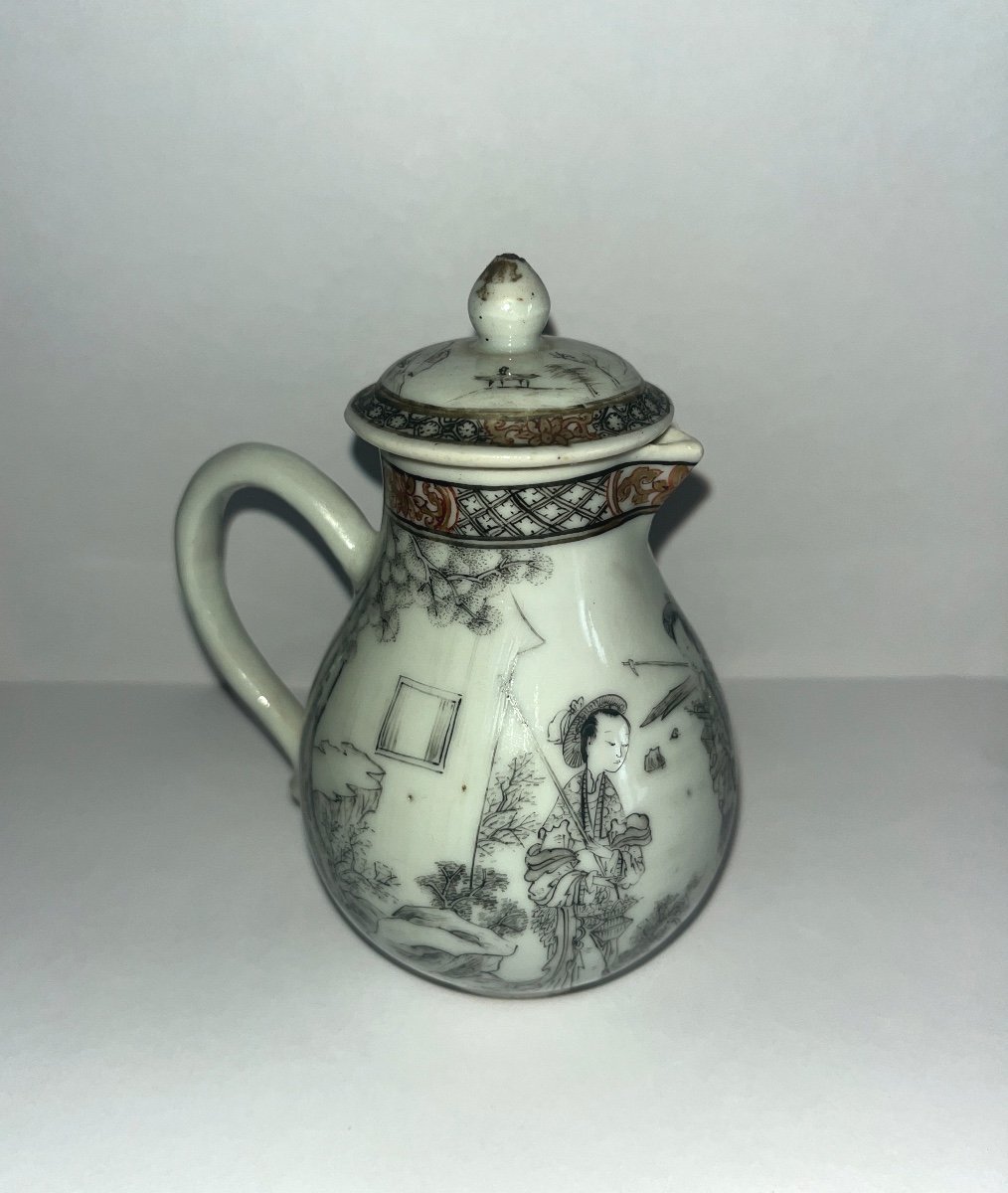 Creamer Compagnie Des Indes With A Decor "en Grisaille" From The 18th Century