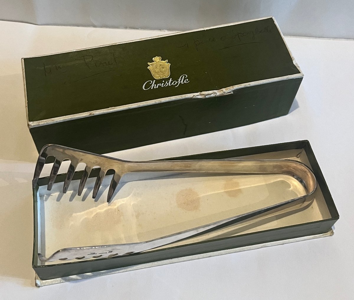 Christofle Serving Tongs Serving Tongs In Silver Metal In Its Original Box-photo-4