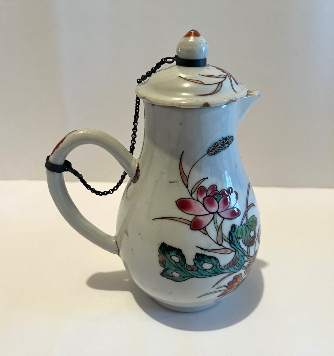 Compagnie Des Indes Creamer Water Lily And Reed Design 18th Century-photo-3