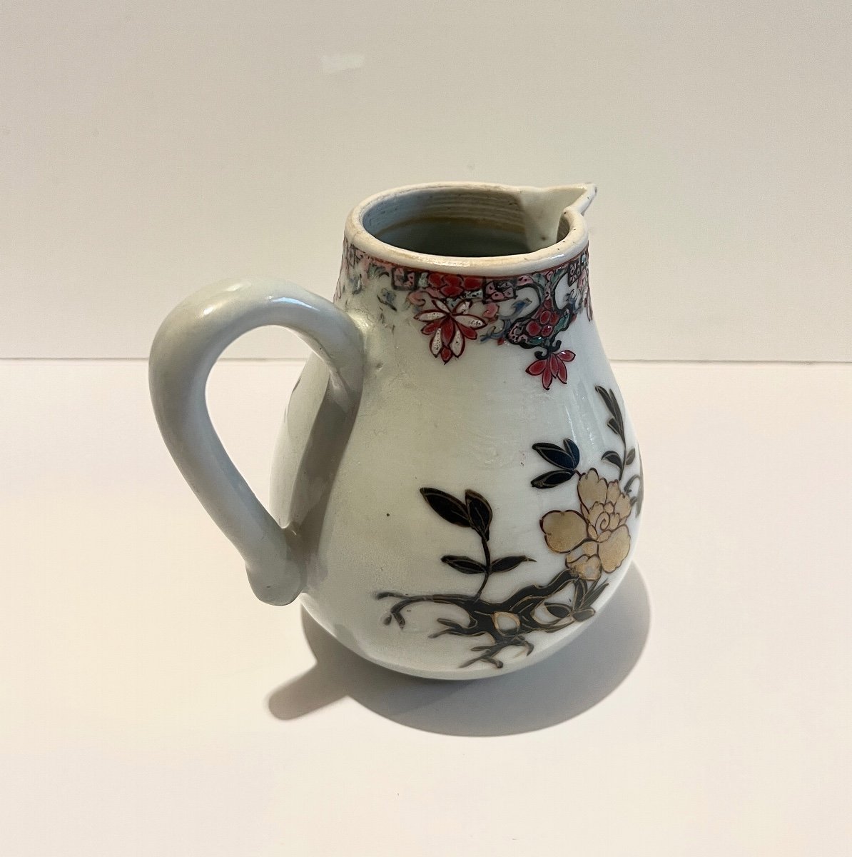Milk Pot Creamer Compagnie Des Indes In Chinese Porcelain Qianlong Period Flower Decor-photo-3