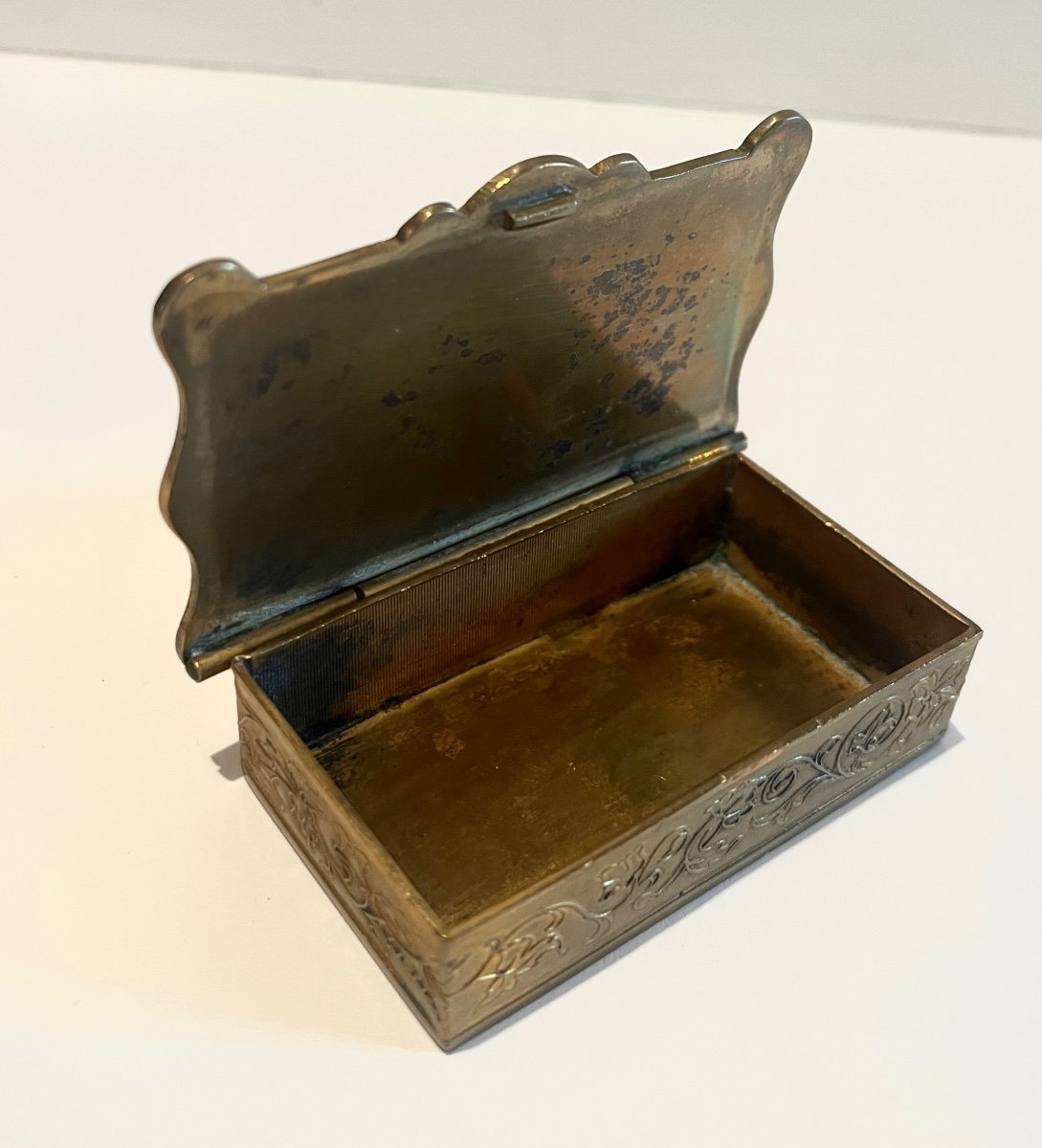 Pyrogène Boite à Allumettes En Bronze Doré Et émaux Cloisonné Fin XIXème-photo-3