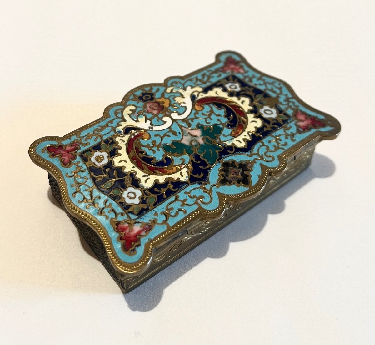 Pyrogenic Matchbox In Gilt Bronze And Cloisonné Enamels Late 19th Century-photo-5