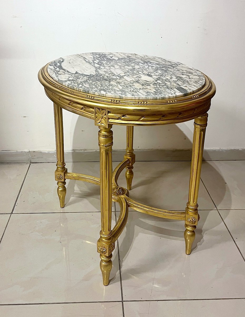Oval Table In Golden Wood-photo-2