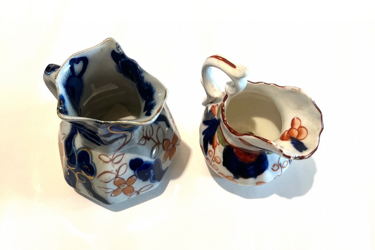 Deux Pots à Lait En Porcelaine et faience Anglaise-photo-4