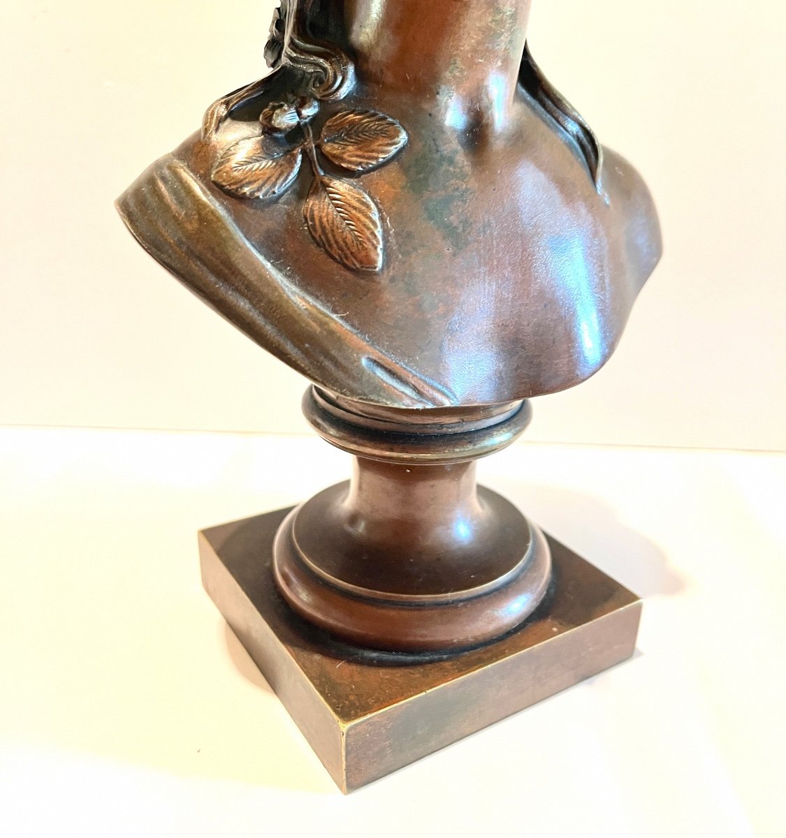 Young Woman Bronze Bust After Collodion Signed-photo-4