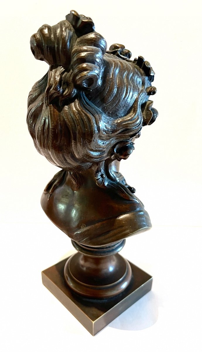 Young Woman Bronze Bust After Collodion Signed-photo-4