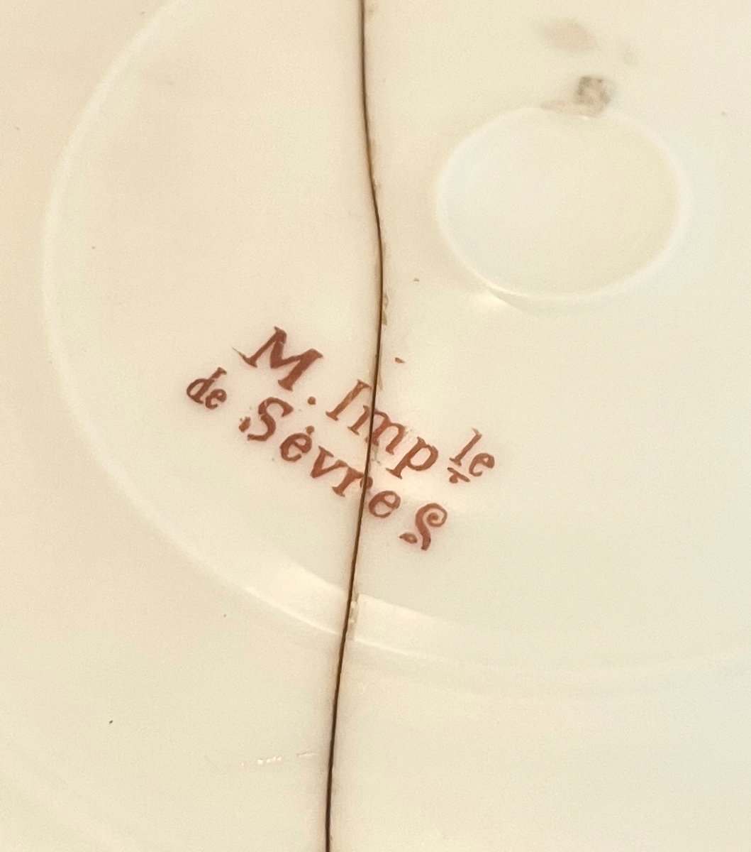 Paire d'Assiettes En Porcelaine Manufacture Impériale De Sèvres Napoléon Et Joséphine-photo-7