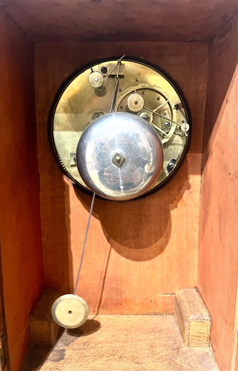 Empire Period Borne Clock In Mahogany And Gilt Bronze-photo-3