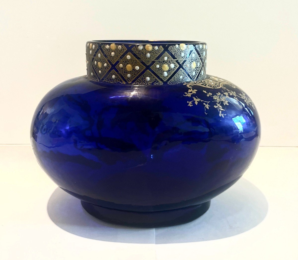 Art Nouveau Enameled Glass Vase -photo-2