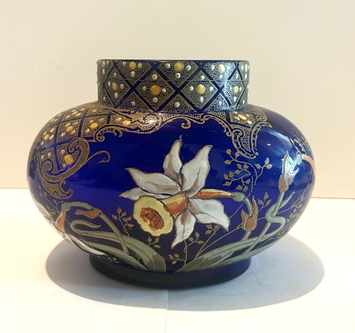 Art Nouveau Enameled Glass Vase -photo-1