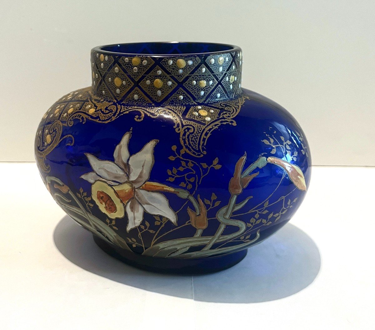 Art Nouveau Enameled Glass Vase -photo-2