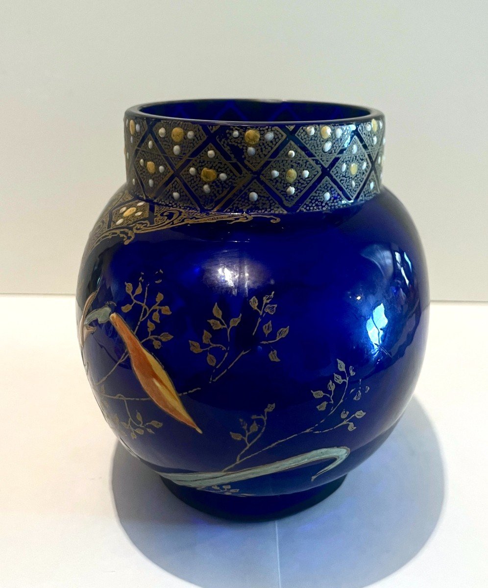 Art Nouveau Enameled Glass Vase -photo-4