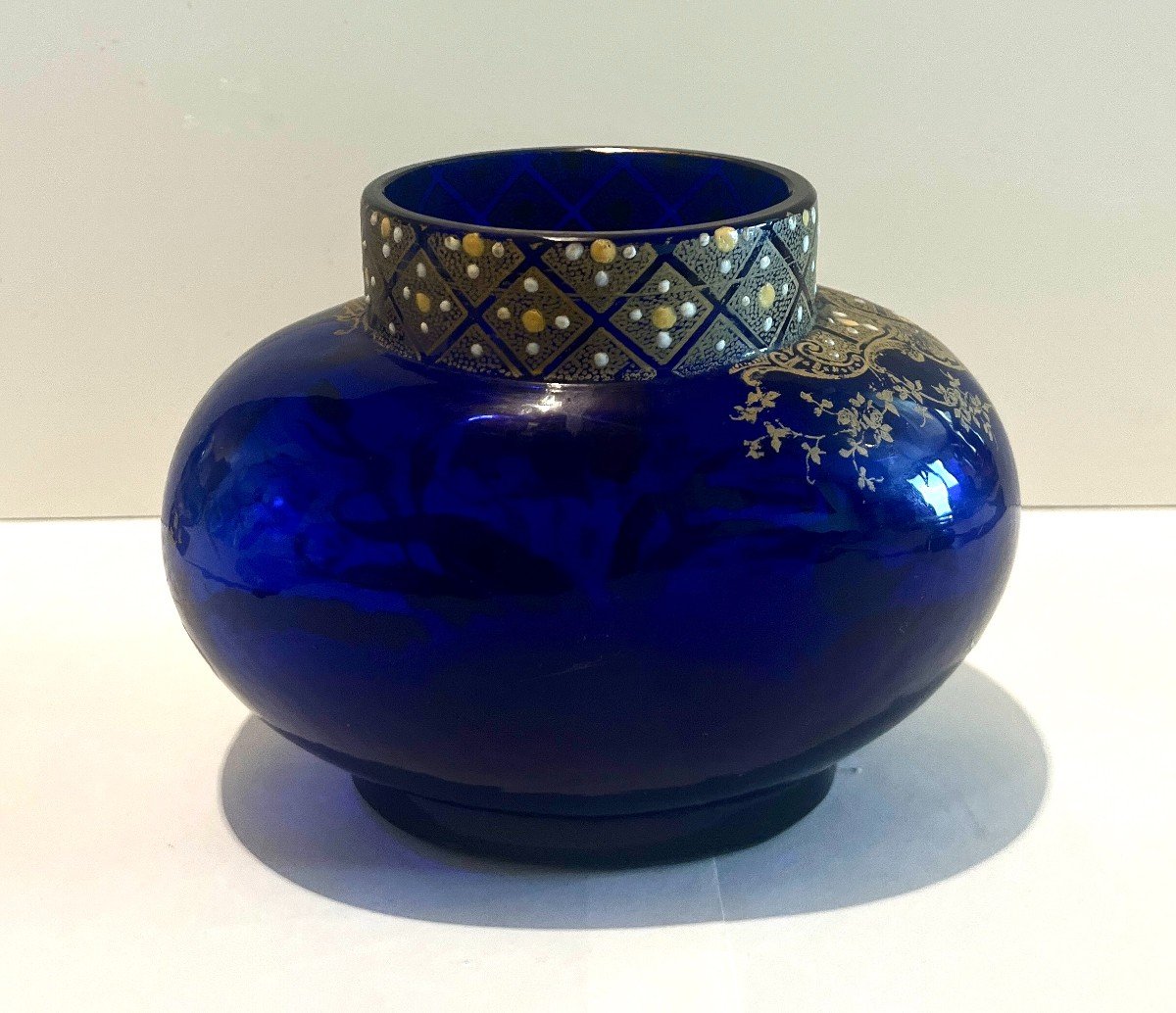 Art Nouveau Enameled Glass Vase -photo-5