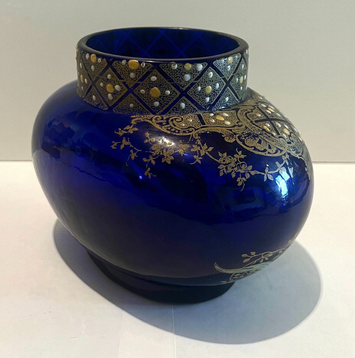 Art Nouveau Enameled Glass Vase -photo-6