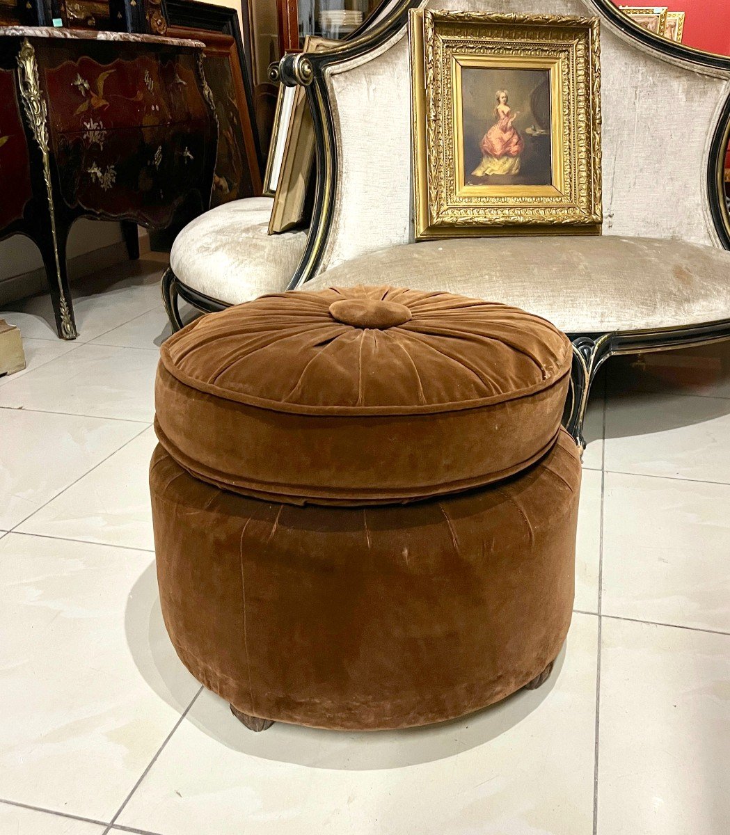 Pouf Art Déco Marron-photo-1