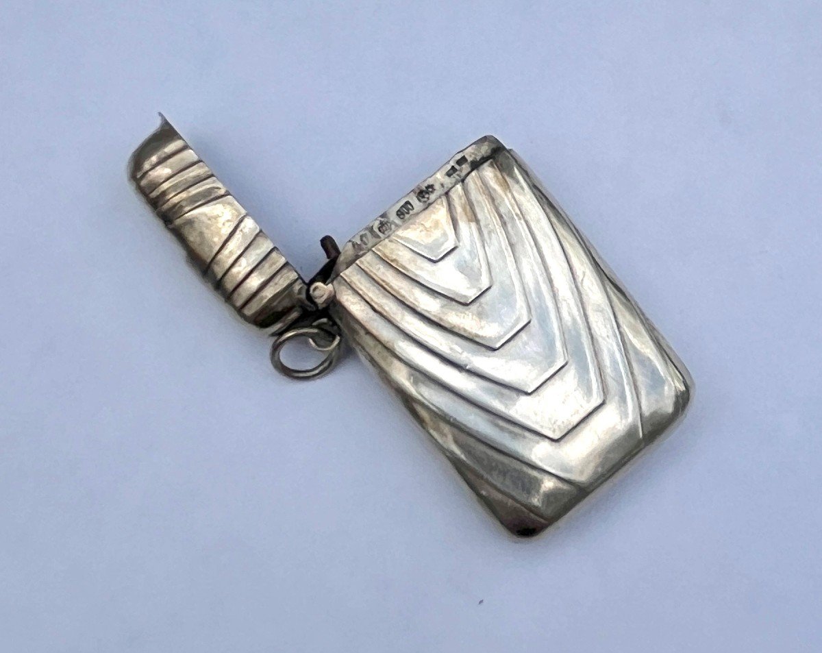 Art Deco Vesta Case In 800 Silver-photo-3