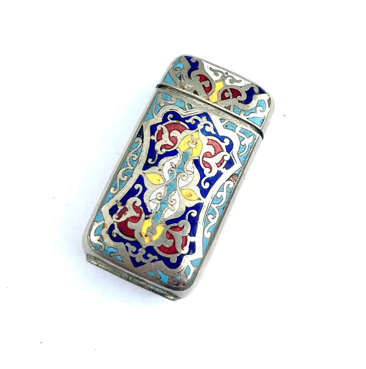 Vesta Case Matchbox With Cloisonné Enamel Decor-photo-2