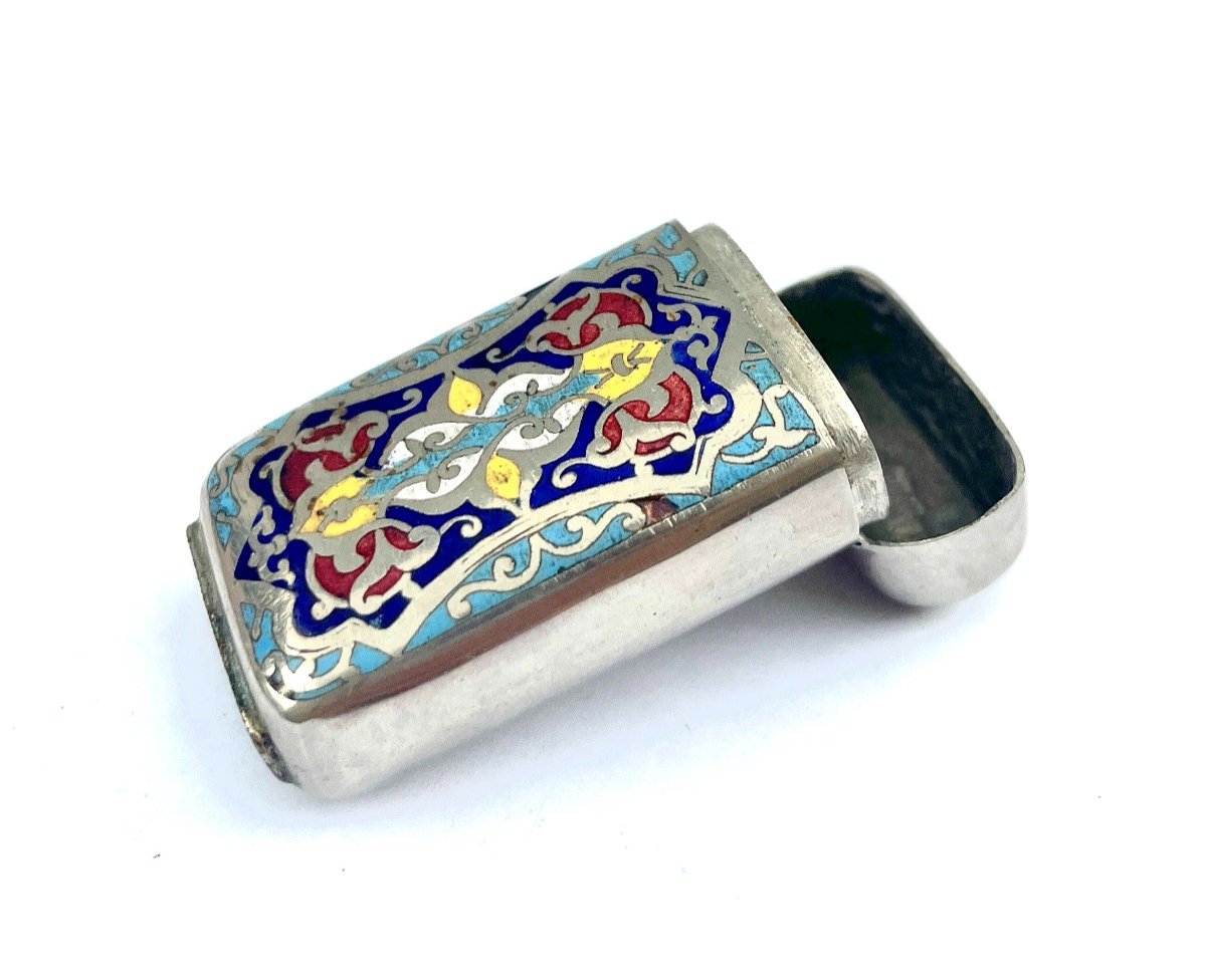 Vesta Case Matchbox With Cloisonné Enamel Decor-photo-2