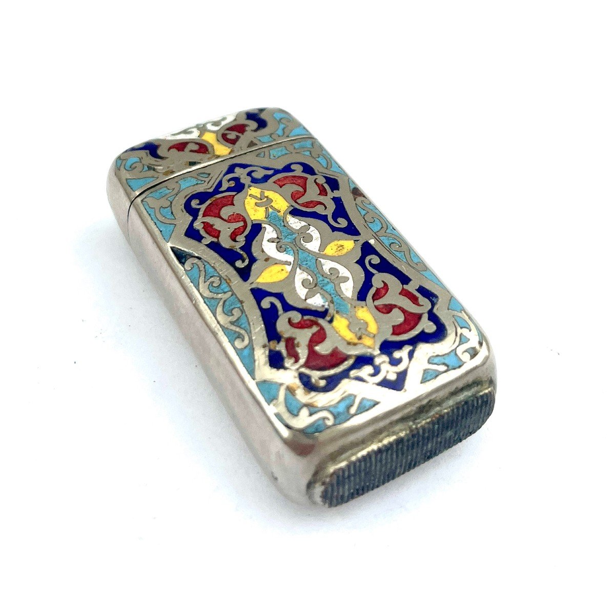 Vesta Case Matchbox With Cloisonné Enamel Decor-photo-7