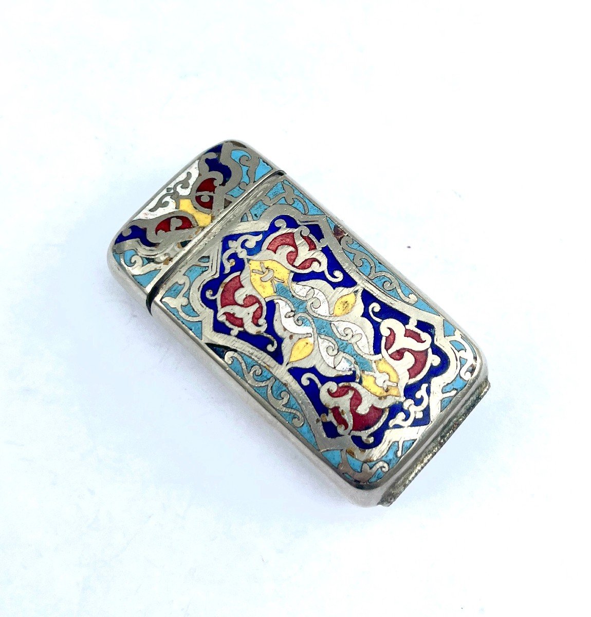 Vesta Case Matchbox With Cloisonné Enamel Decor