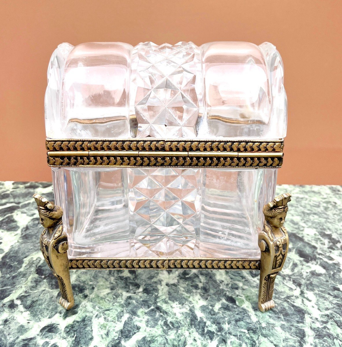 Creusot Crystal And Gilt Bronze Box-photo-1