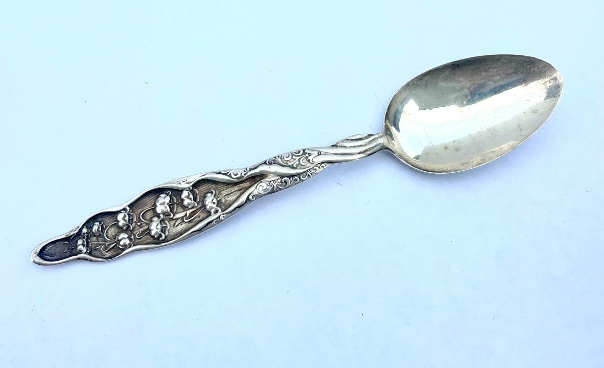 Quatre Cuillères Art Nouveau En Argent Sterling-photo-7