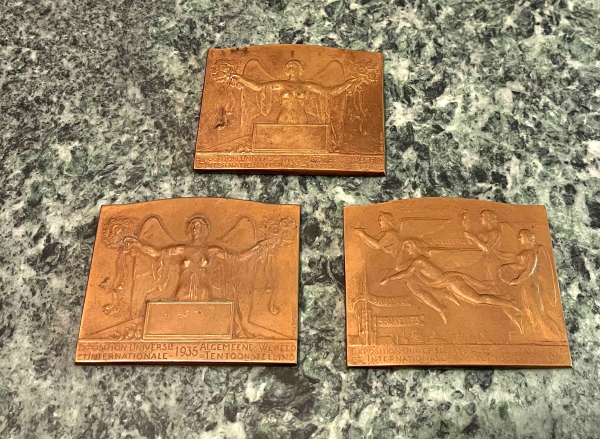 Three Bronze Medals Universal Exhibition 1935 Brussels