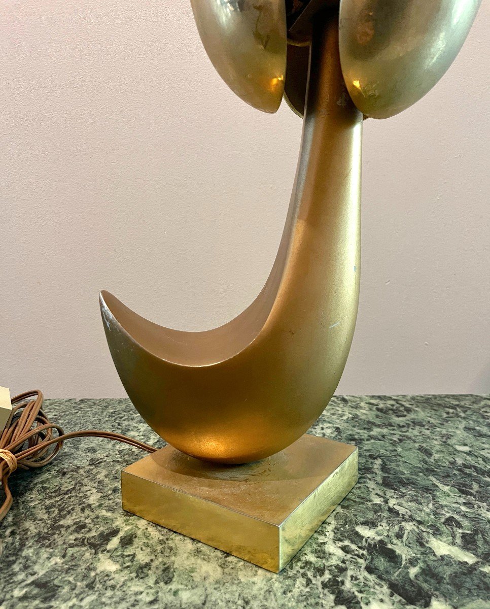 Michel Armand Flower Shaped Bronze Table Lamp-photo-2