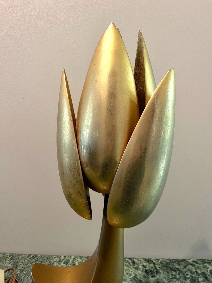 Michel Armand Flower Shaped Bronze Table Lamp-photo-3