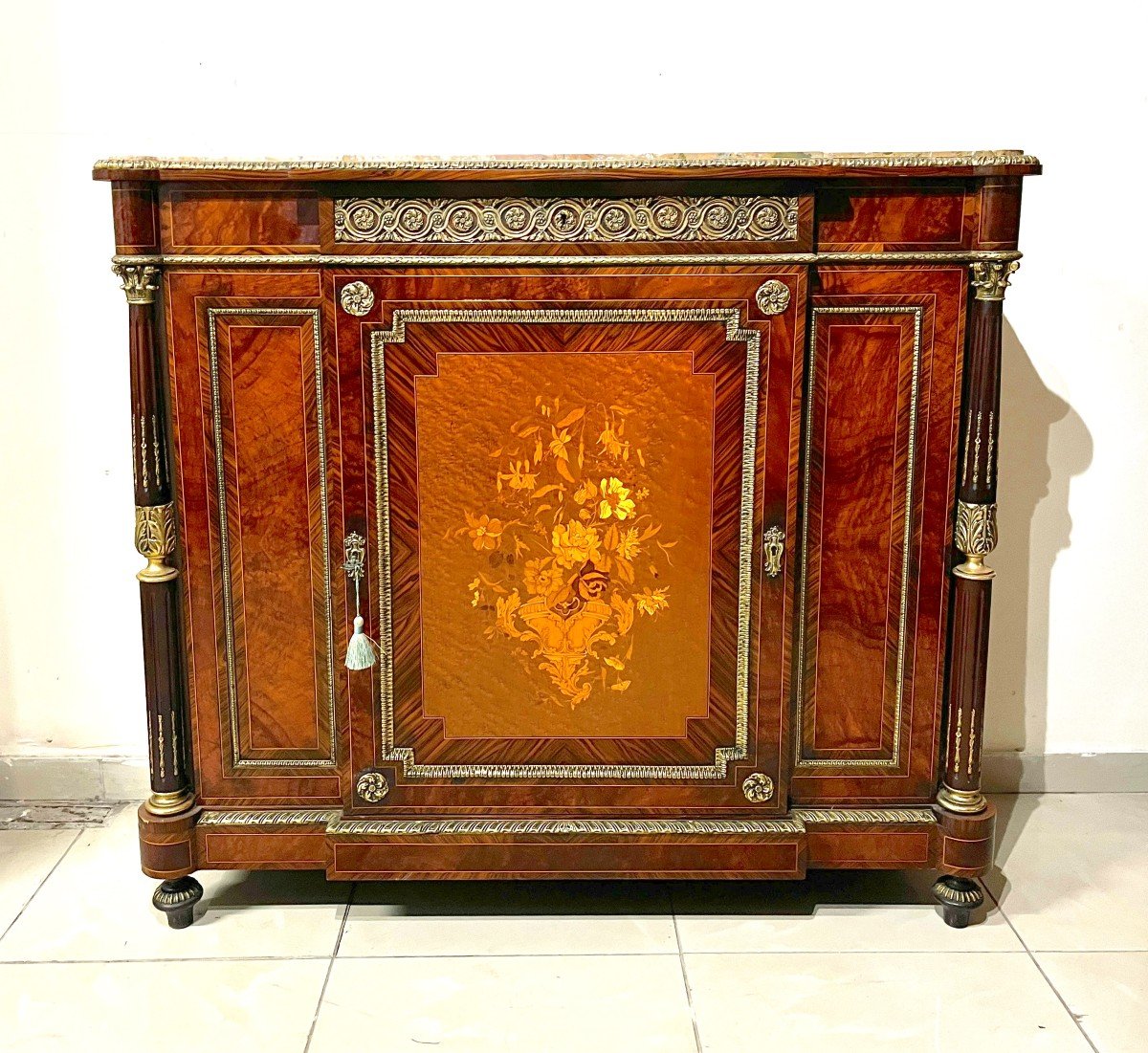 Marquetry And Gilt Bronze Dresser-photo-2