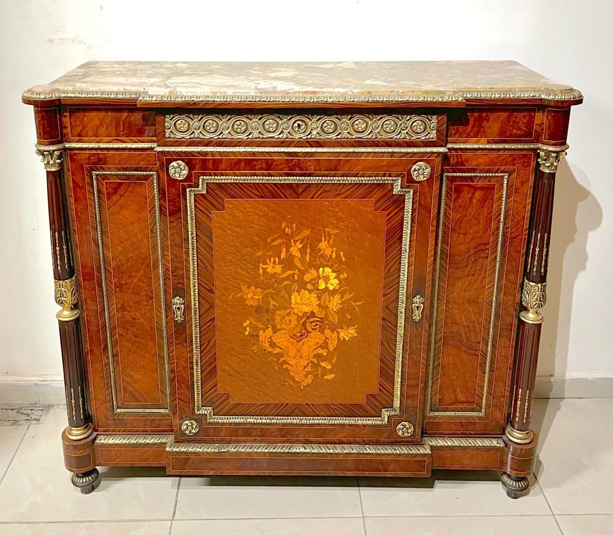 Marquetry And Gilt Bronze Dresser