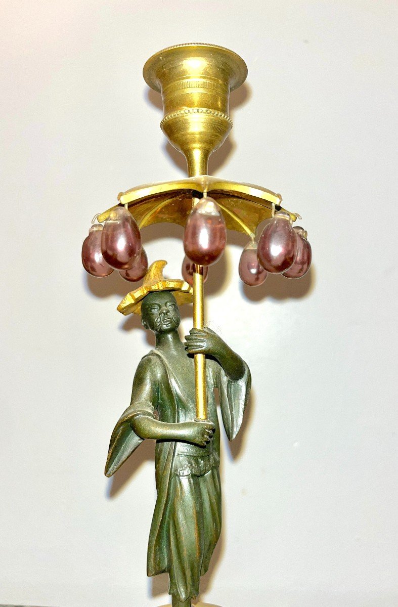 Pair Of Candlesticks, 18th Century, Lxvidirectory Period-photo-5