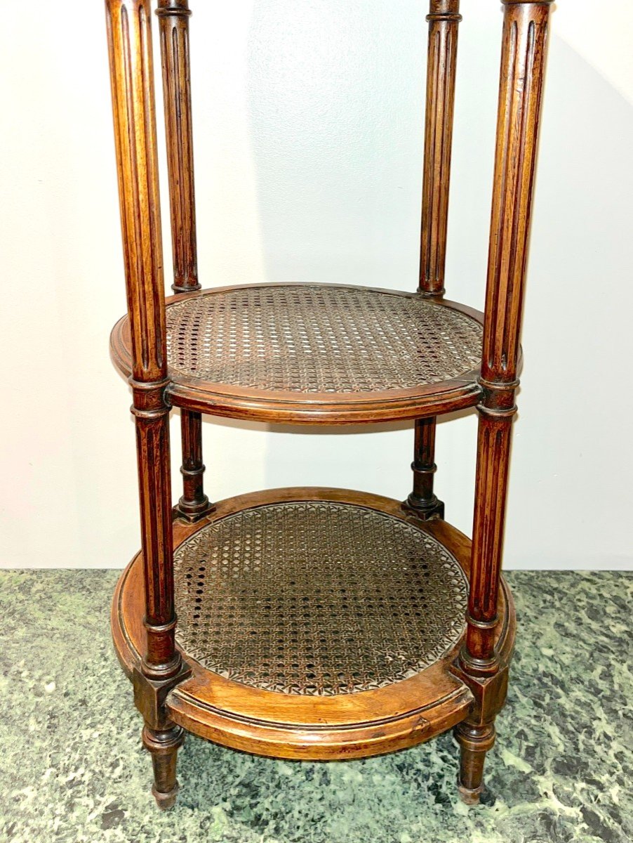 Round Bedside Table Louis XVI Style, 19th Century-photo-2