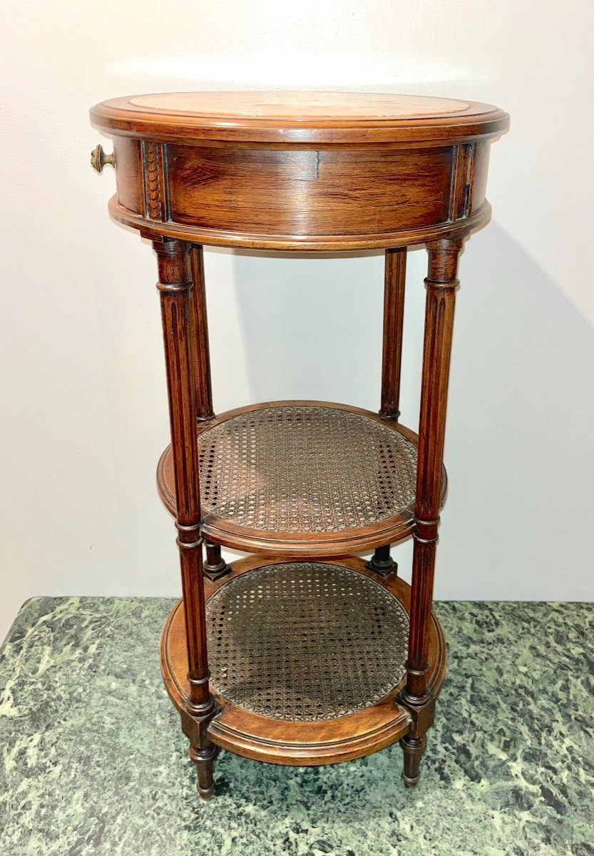 Round Bedside Table Louis XVI Style, 19th Century-photo-5