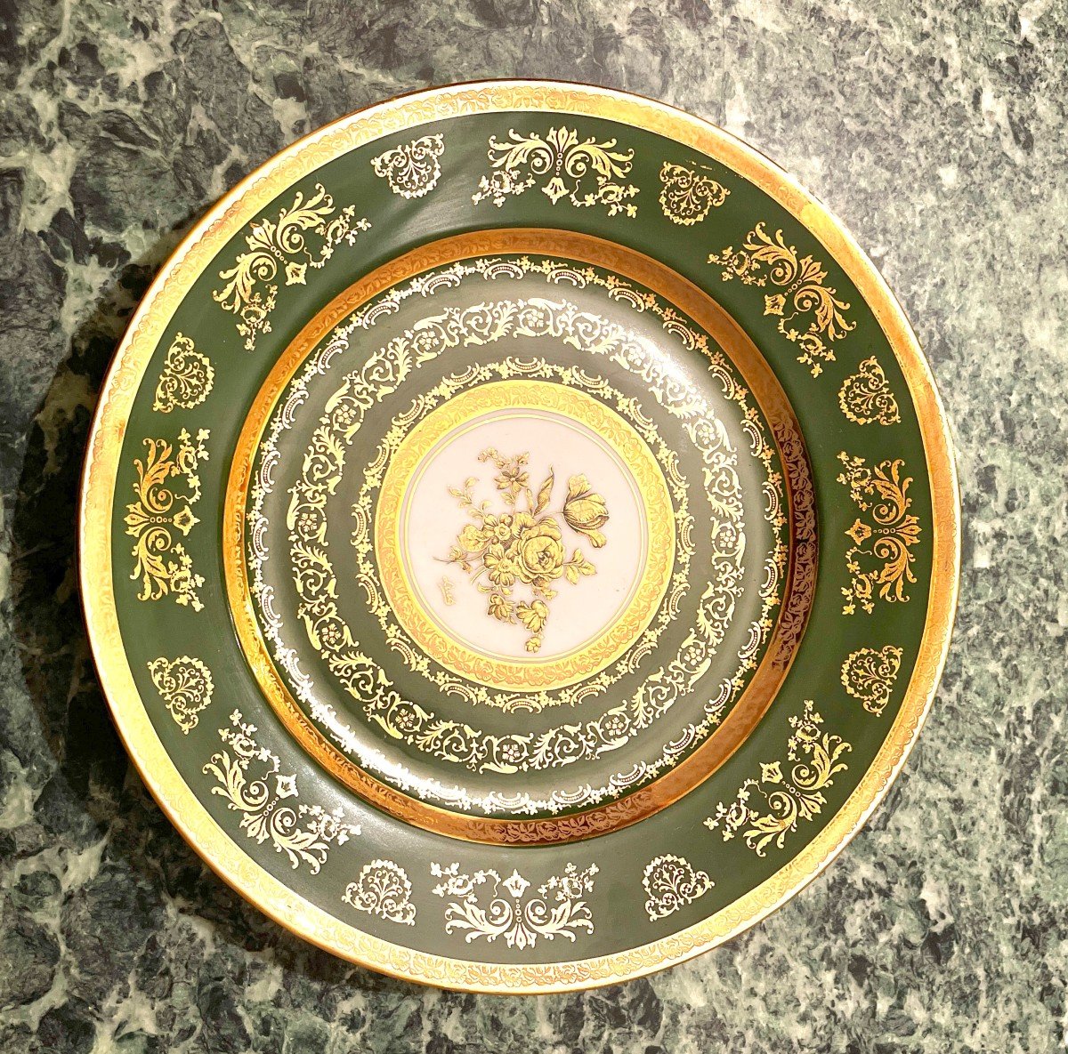 Empire Green Limoges Porcelain Dish-photo-1