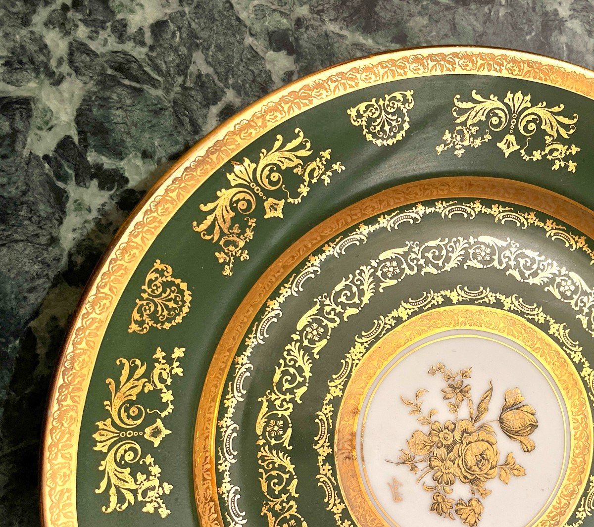 Empire Green Limoges Porcelain Dish-photo-4