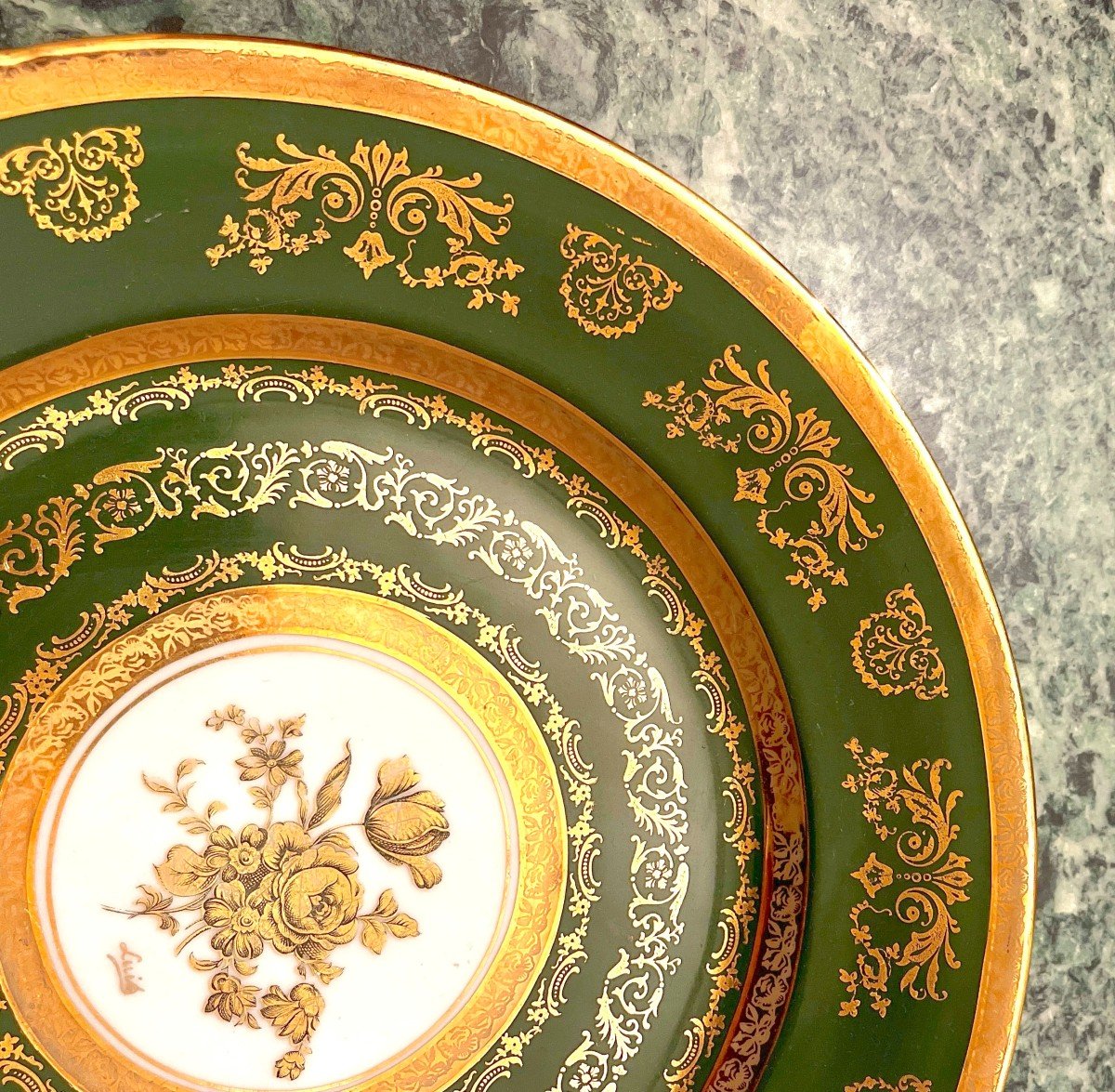 Empire Green Limoges Porcelain Dish-photo-5