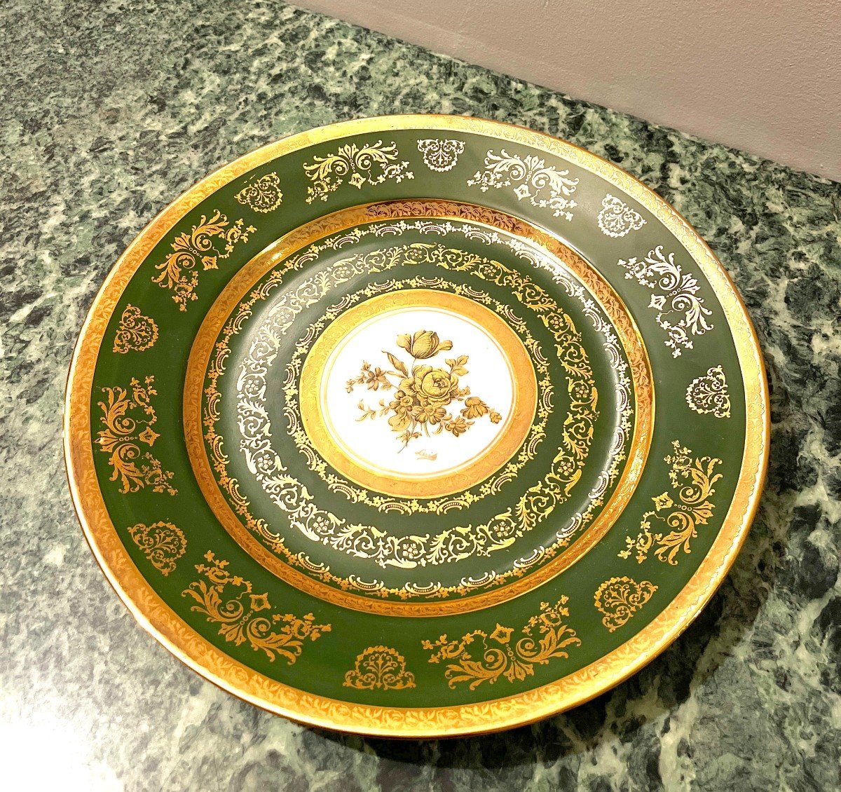 Empire Green Limoges Porcelain Dish-photo-6