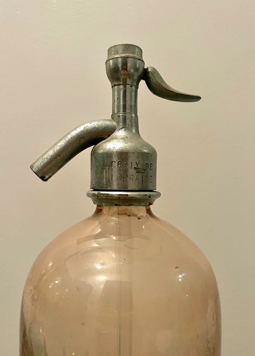 Pink Glass Seltzer Water Siphon-photo-3