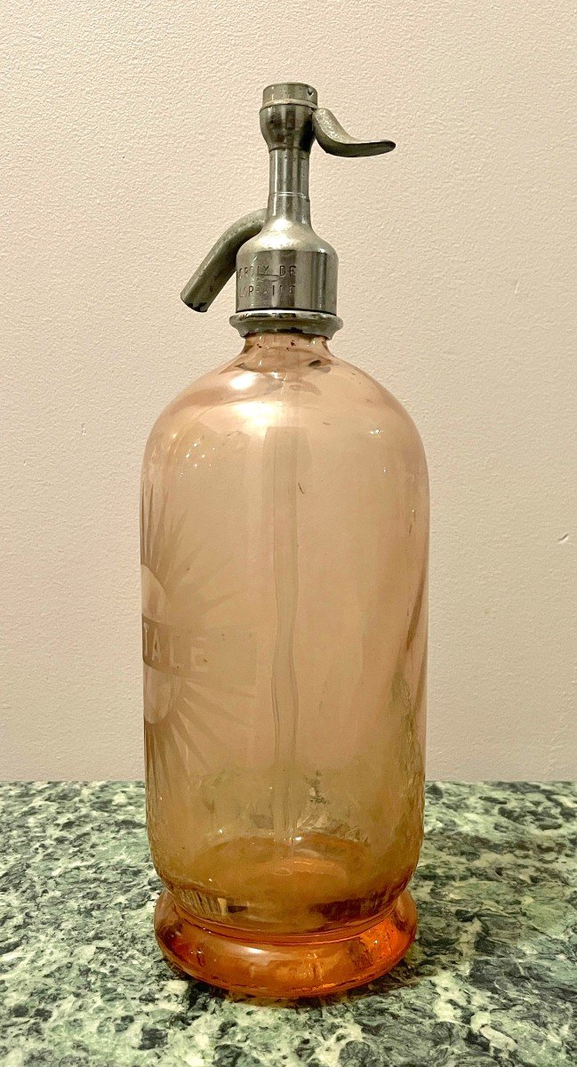 Pink Glass Seltzer Water Siphon-photo-4