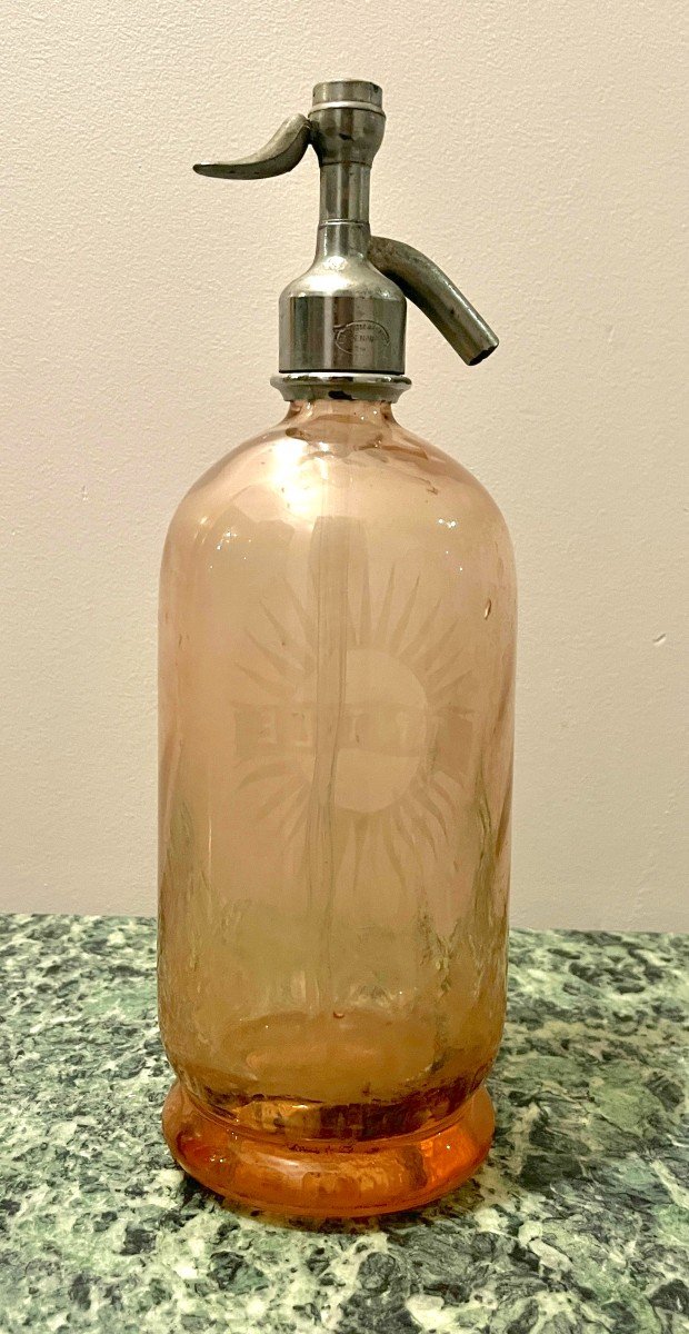 Pink Glass Seltzer Water Siphon-photo-2