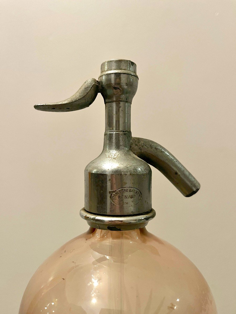 Pink Glass Seltzer Water Siphon-photo-3