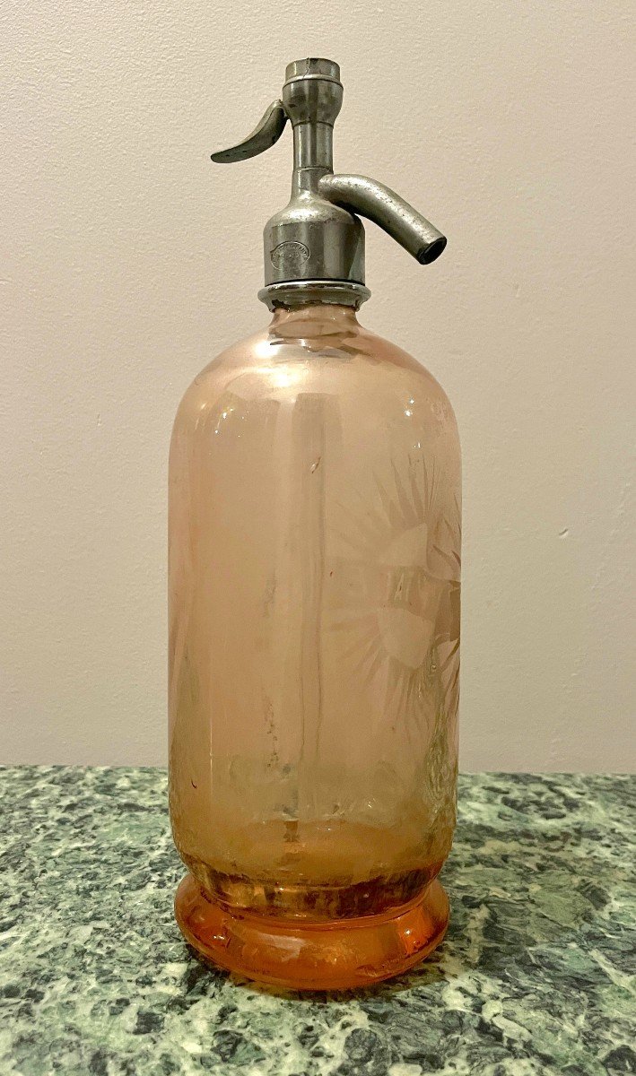 Pink Glass Seltzer Water Siphon-photo-4