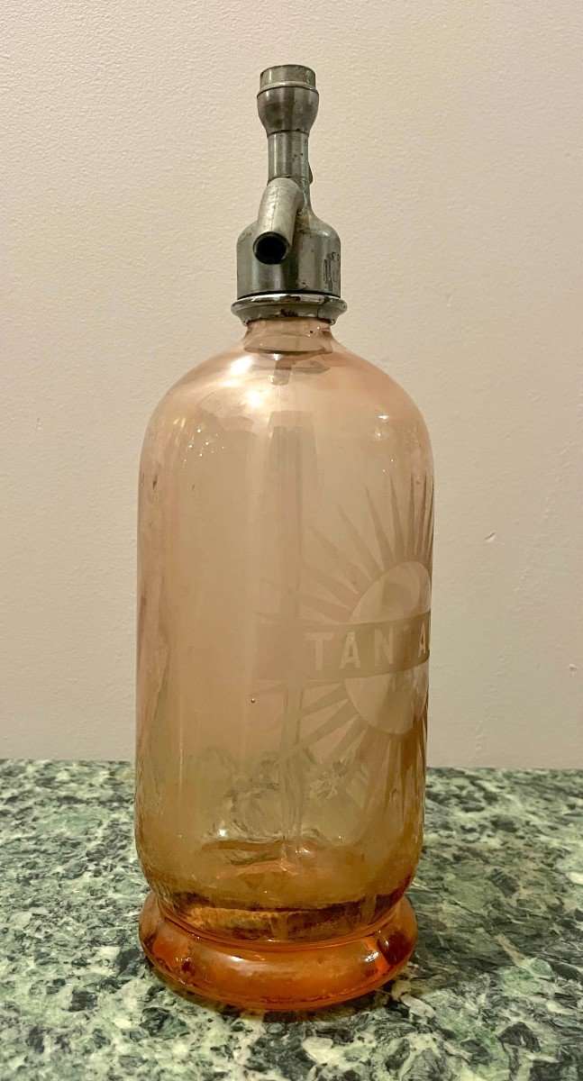 Pink Glass Seltzer Water Siphon-photo-5