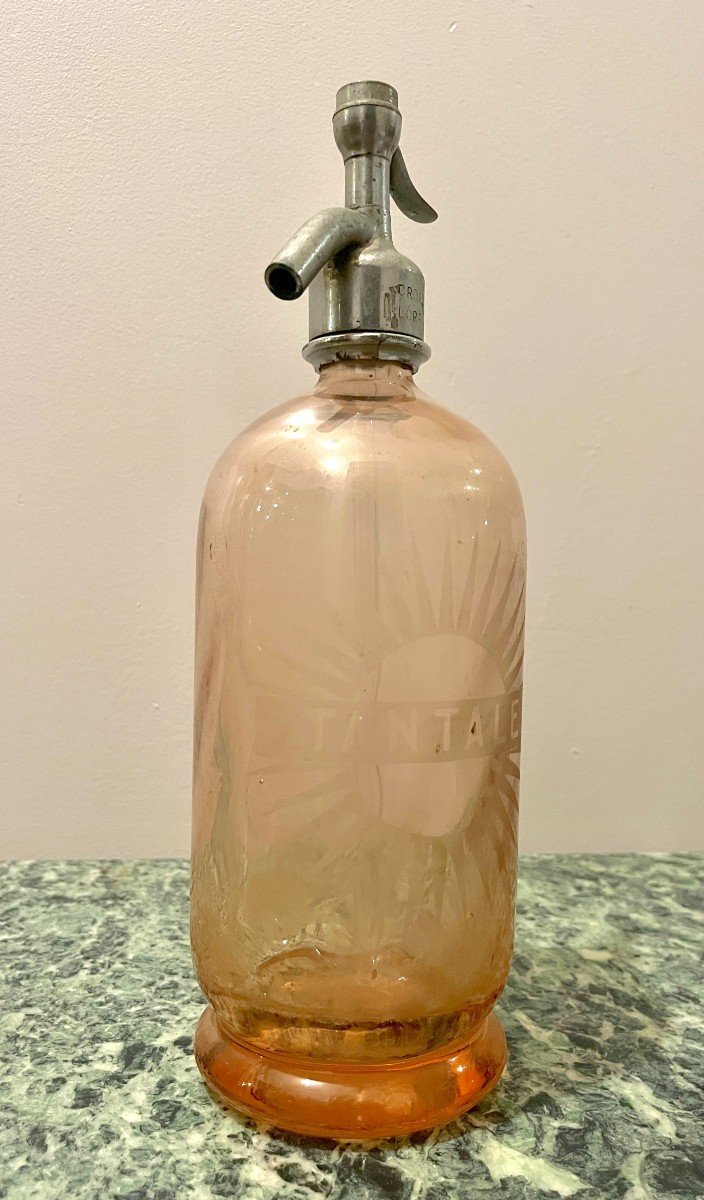 Pink Glass Seltzer Water Siphon-photo-7