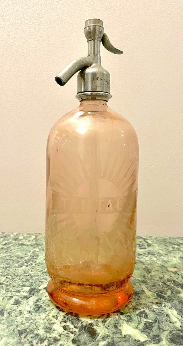 Pink Glass Seltzer Water Siphon