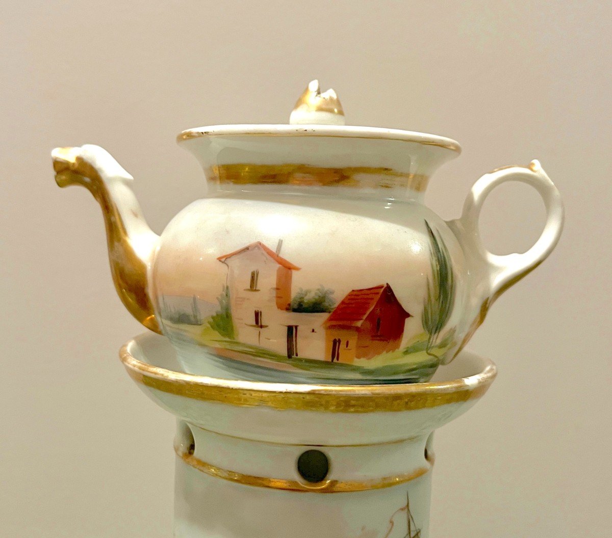 19th Century Paris Porcelain Teapot-photo-2