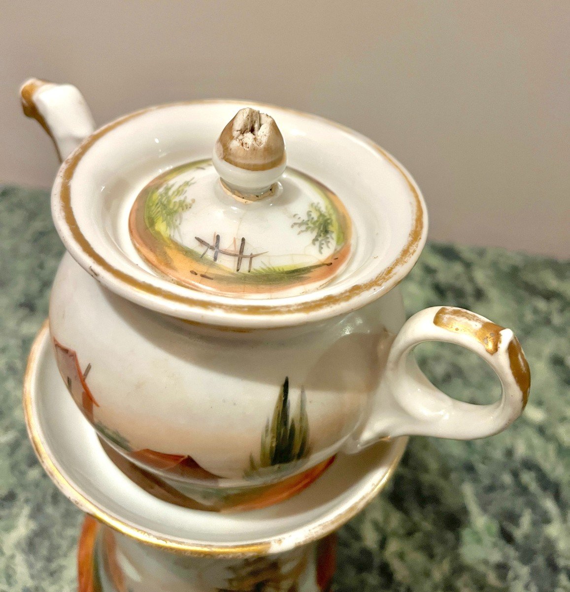 19th Century Paris Porcelain Teapot-photo-7