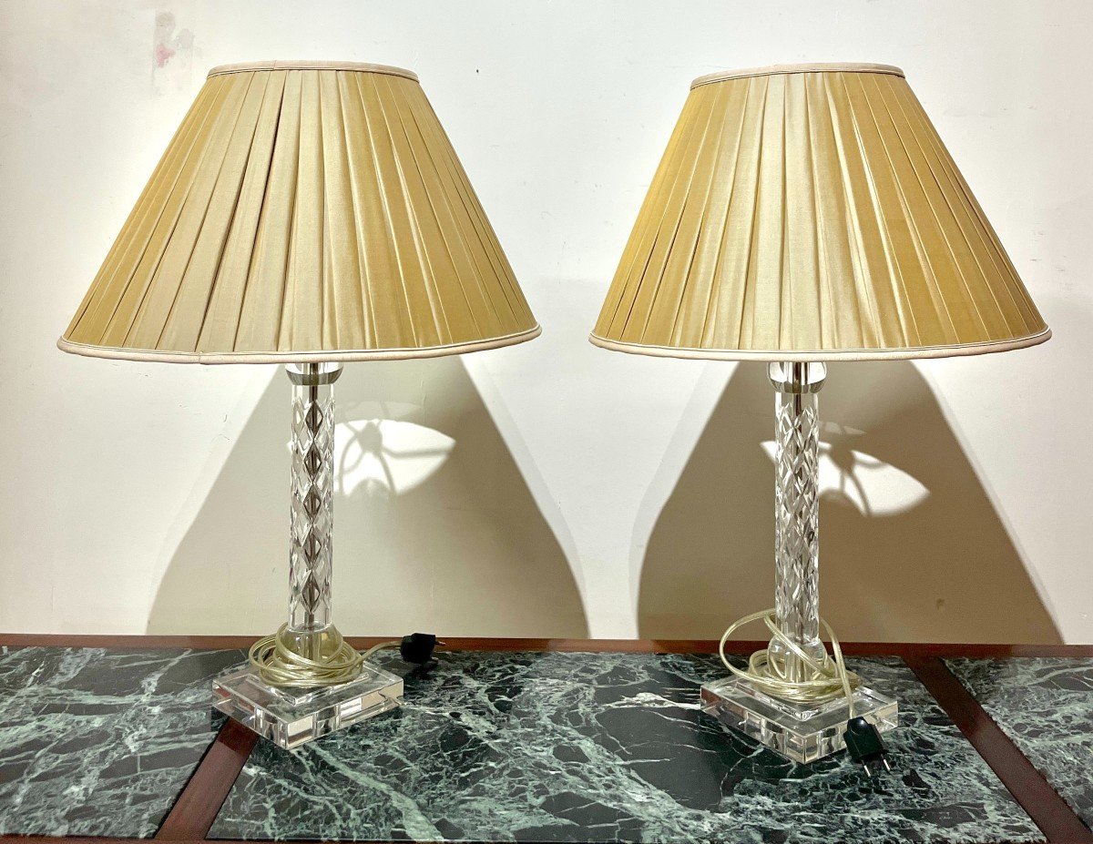 Paire De Lampes En Cristal-photo-2