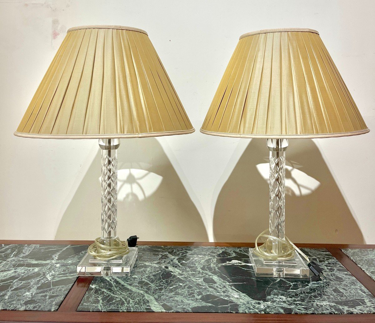 Paire De Lampes En Cristal